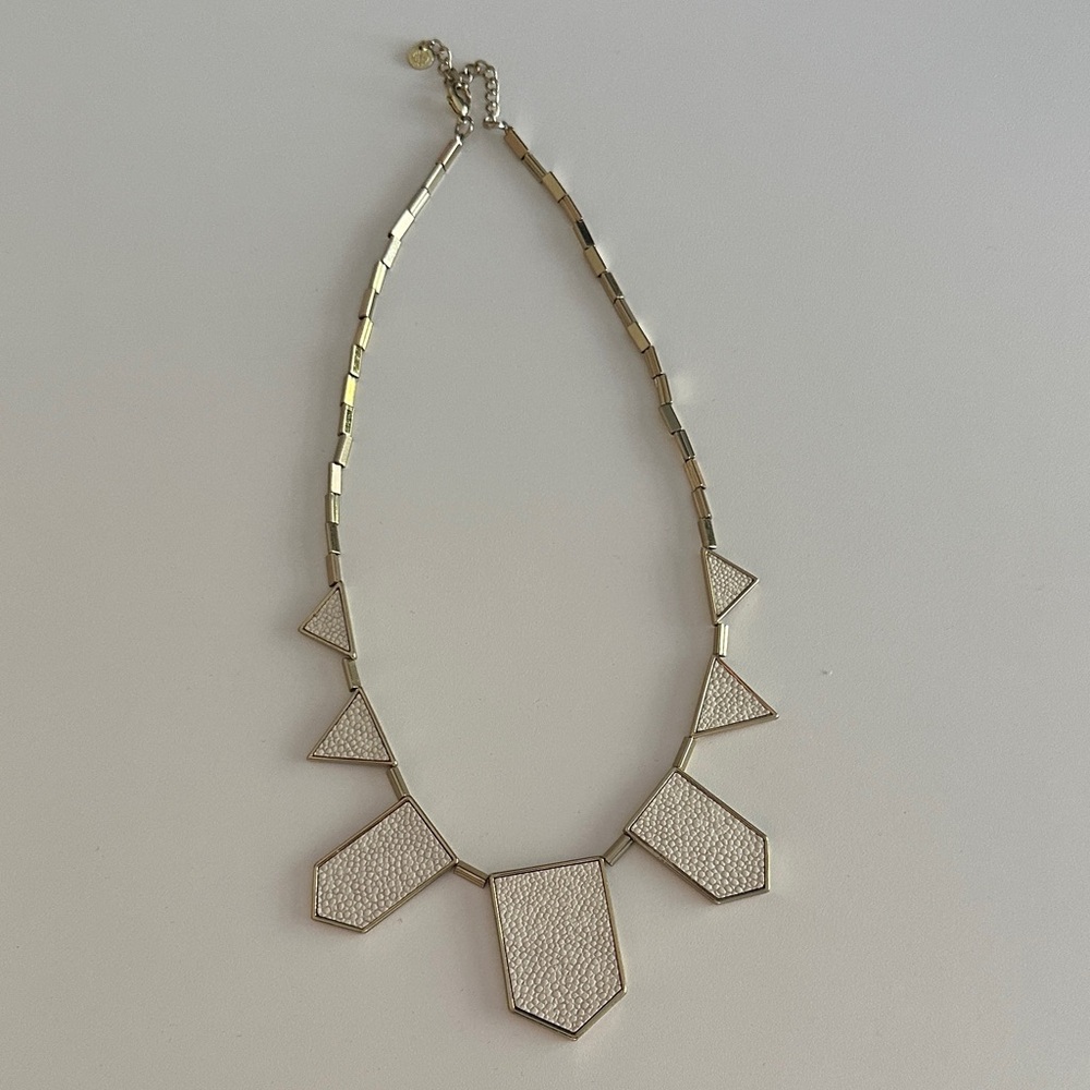 House of Harlow Gold and Cream Geometric Necklace